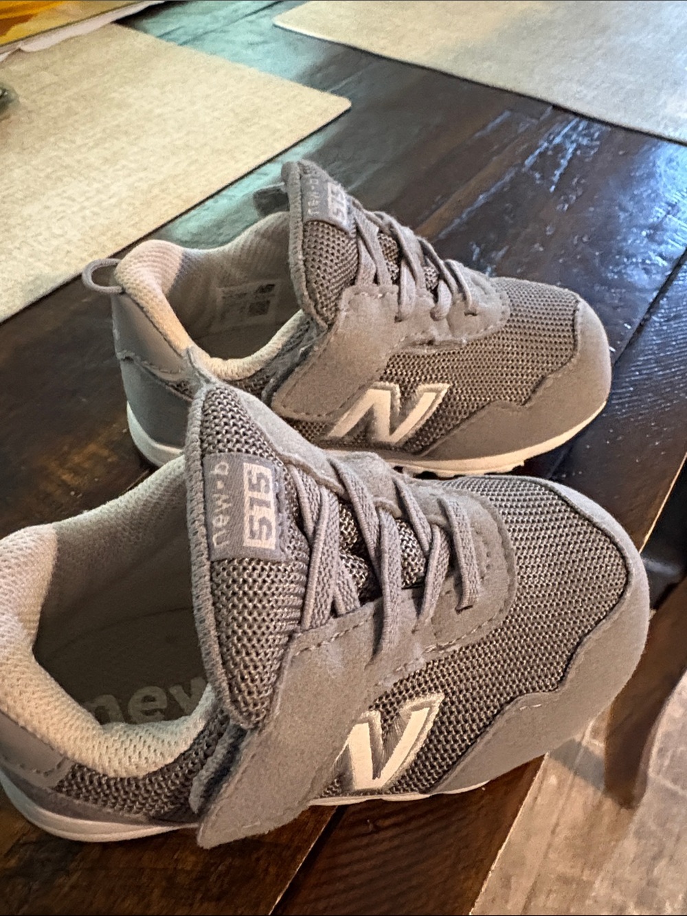 New Balance Kids Grey Mesh & Suede Sneakers